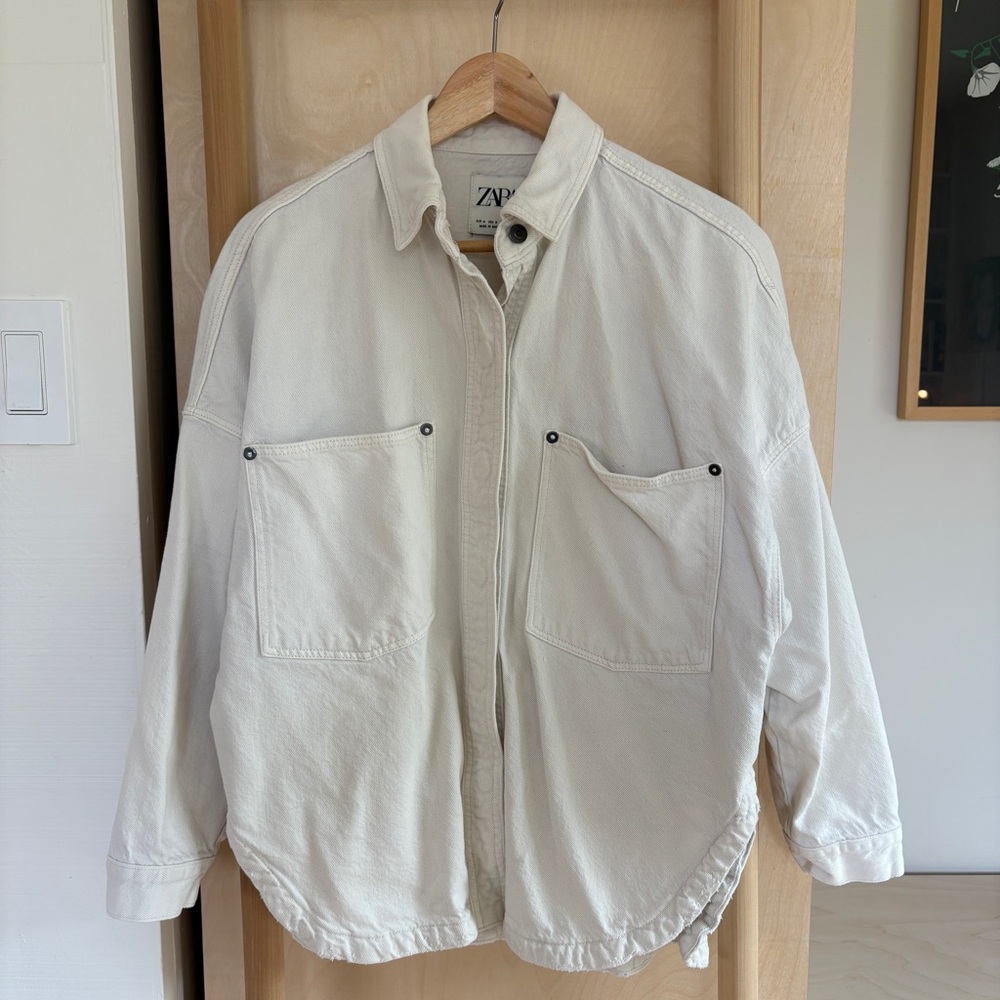 Zara Cream Denim Shacket